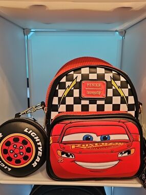 Pixar Loungefly Lightning McQueen Mini Backpack - Red